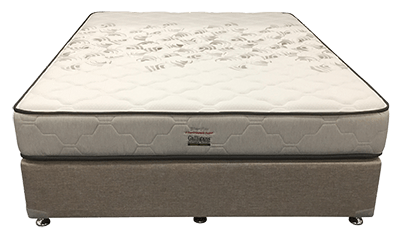 Galligans silver mattress ensemble with quality 24mm premium micro-quilted 'stretch knit' cover